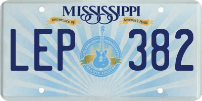 MS license plate LEP382