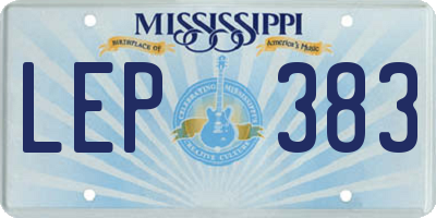 MS license plate LEP383