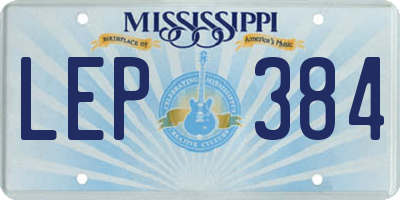 MS license plate LEP384