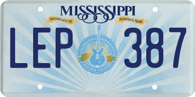 MS license plate LEP387