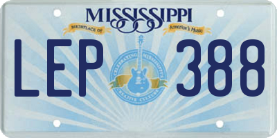 MS license plate LEP388