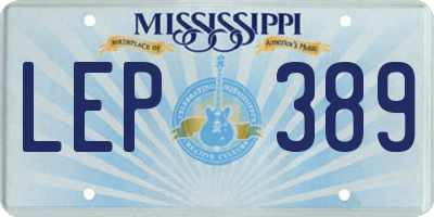 MS license plate LEP389