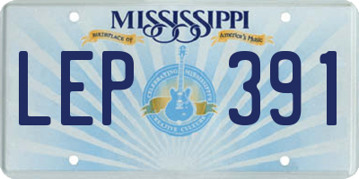 MS license plate LEP391