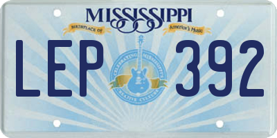 MS license plate LEP392