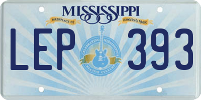 MS license plate LEP393