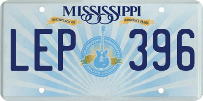 MS license plate LEP396