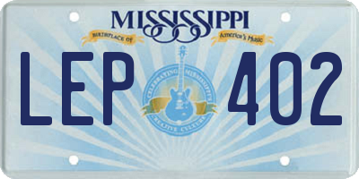 MS license plate LEP402