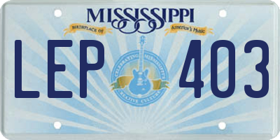 MS license plate LEP403