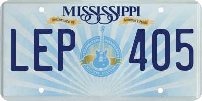 MS license plate LEP405