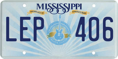 MS license plate LEP406