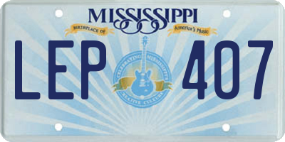 MS license plate LEP407