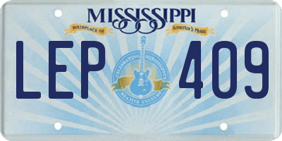 MS license plate LEP409