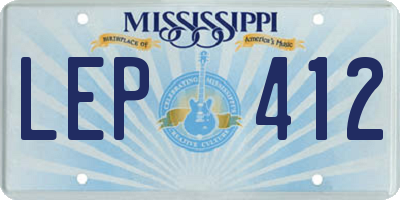 MS license plate LEP412