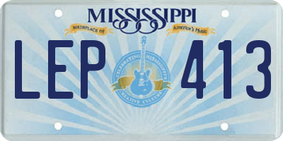 MS license plate LEP413