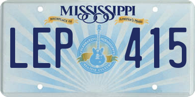 MS license plate LEP415