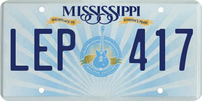MS license plate LEP417