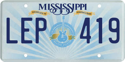 MS license plate LEP419