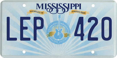 MS license plate LEP420