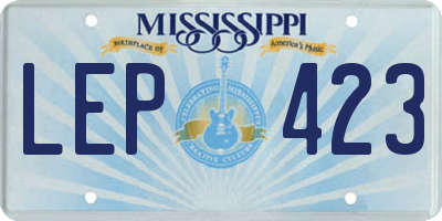 MS license plate LEP423