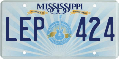 MS license plate LEP424