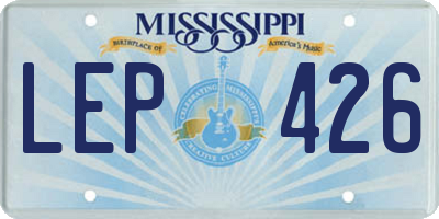 MS license plate LEP426