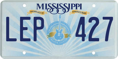 MS license plate LEP427