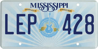 MS license plate LEP428