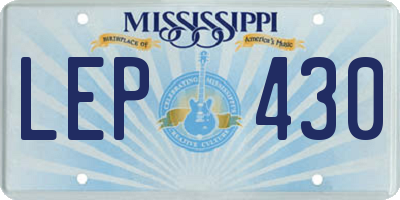 MS license plate LEP430