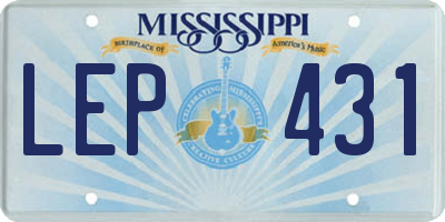 MS license plate LEP431