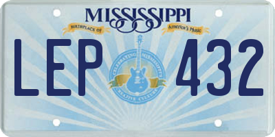 MS license plate LEP432