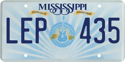 MS license plate LEP435