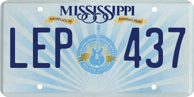 MS license plate LEP437