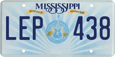 MS license plate LEP438