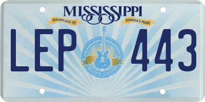 MS license plate LEP443