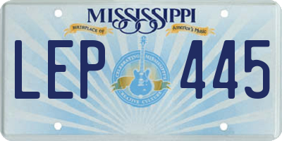 MS license plate LEP445