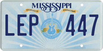MS license plate LEP447