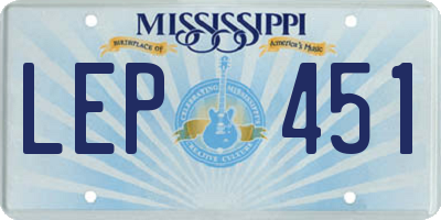 MS license plate LEP451