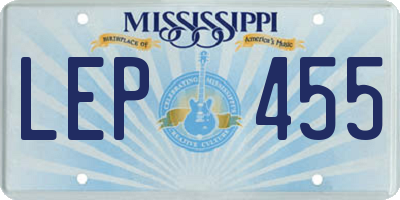 MS license plate LEP455