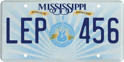 MS license plate LEP456