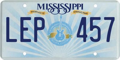 MS license plate LEP457