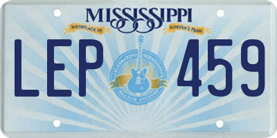 MS license plate LEP459