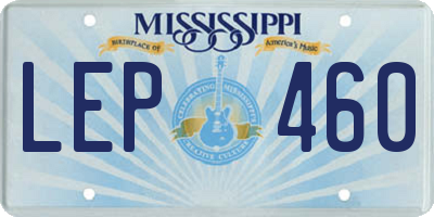 MS license plate LEP460