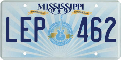 MS license plate LEP462