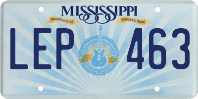 MS license plate LEP463