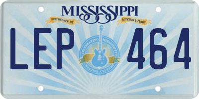 MS license plate LEP464