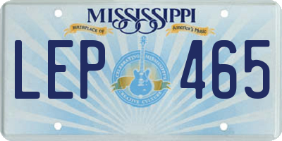 MS license plate LEP465