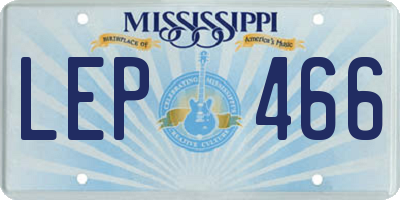 MS license plate LEP466