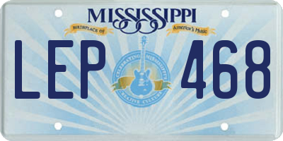 MS license plate LEP468