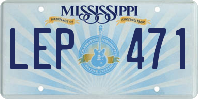 MS license plate LEP471
