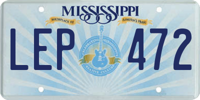 MS license plate LEP472